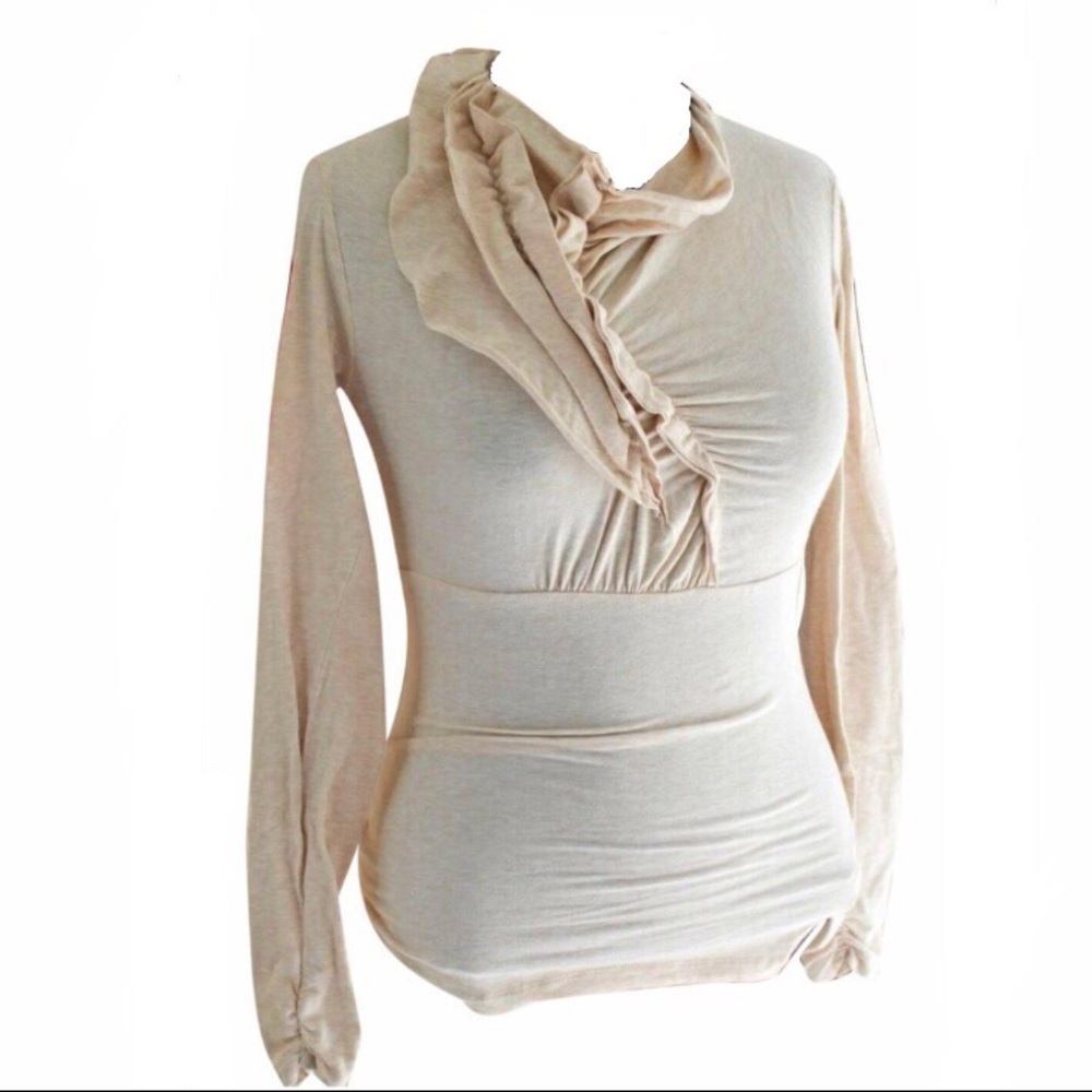 CAbi Long Sleeve Nonchalant Ruffle Blouse